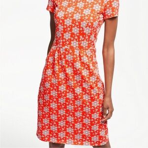 Boden Short Sleeve Pocket Print Knee Length Dress 
Size 8
